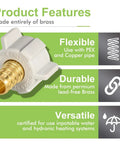 Ten Pack PEX Swivel Adapter Fittings One Half Inch Female NPT Brass Lead Free Full Port Barbed For PEX Plumbing NSF ANSI 61 Certified ASTM F1807 For Home And Commercial Plumbing Pro Grade DIY Friendly brass PEX fitting for potable water and hydronic use