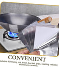 Aluminum Epoxy Patch Tape For Pots And Pans Nonstick Leak Stop Tape 10 Sheets DIY Pot Repair Patch being held by stove