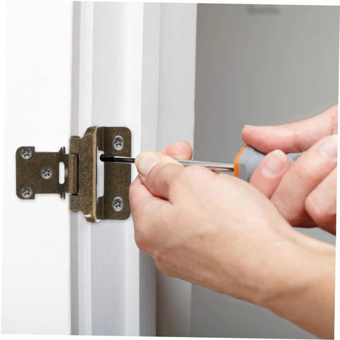Installing Four Pack Self Closing Cabinet Door Hinges With No Slam Soft Close on white iron corner cabinet door.
