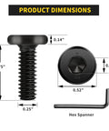 1/4-20 Inch Flat Head Hex Socket Cap Screws Bolts 3/4 Inch Long Fully Threaded 25 Pack With Electrophoretic Finish And Hex Wrench Included