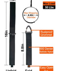Extension Cord Organizer With Carabiner 8 Pack For Garage And Shop Storage showing dimensions and features