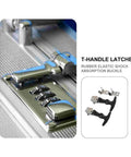 Beefy Heavy Duty Rubber Latch Set With Stainless Steel T Handle Draw Latches for automotive use, shown on a toolbox hasp.
