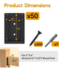 Heavy Duty Dope Deck Railing Bracket Connectors For 2X4 Wood Posts Actual 1.5 By 3.5 Inches Black Nylon Handrail Connectors Hardware
