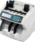 High Performance Digital Money Counter Machine With Uv Mg Ir Sensors displaying control panel and loading tray for cash counting.