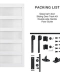 Five Panel Sliding Glass Barn Door Kit With Frosted Glass Waterproof Finish Includes 6 Ft Hardware Easy Pre Drilled Assembly