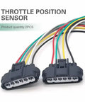 2-Piece Plug-N-Play Throttle Body Pigtail Connector Kit For TPS Throttle Position Sensor Repair 6-Pin Wiring Harness Adapter OE 90980-11858 Replacement Black
