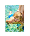 Sublimation Aluminum Blanks 8x12 Inches Matte White Sheets with printed image of child swimming