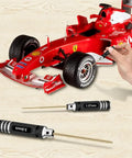 RC car with person using 7 Piece Titanium Hex Driver Set For RC Cars, Drones, And Multi Axis Helis With Allen Wrenches, Pro Grade Hex Keys From 0.9mm To 3.0mm