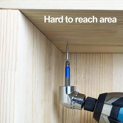 Right Angle Drill Attachment 105 Degree For Tight Spots With Magnetic Bit Socket Quick Change 1 Quarter Inch Drive DIY Power Screwdriver