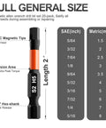Diagram of 2-inch S2 H5 hex bit from 20 Piece Hex Bit Set With 1 Quarter Inch Hex Shank Magnetized S2 Alloy Steel Bits For Impact Drills