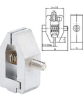 Stainless Steel Push Pull Force Fixture For Tensile Testing 500N Capacity 3.5mm Opening, side view with dimensions