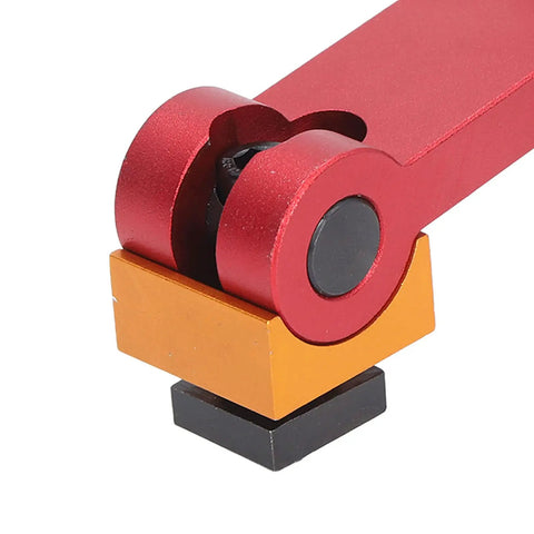 Heavy Duty Cnc Work Stop And Vise Limiter Set with red aluminum body and orange base, designed for precision positioning in milling.