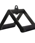 Must Have Double D Row Handle Cable Attachment And V Bar For Lat Pulldown And Tricep Press, black steel with rubber grips