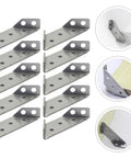 Heavy Duty Corner Braces Pack Of 10 Trapezoid Stainless Steel Angle Brackets with Pre Drilled Countersunk Holes