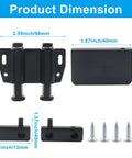 Glass Door Magnetic Catch And Pivot Hinge Kit In Black, 7-Piece Set dimensions with 4 stainless screws and black fittings