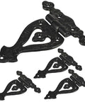 Set of 4 Antique Cast Iron T Hinges 5.3 Inch Built Tough Heavy Duty Black Powder Coated Flush Mount Hinges displayed on white background.