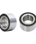 Front Wheel Bearing Set For Ford Focus 2012 To 2018 FWD Only Escape 2013 To 2018 C Max 2013 To 2018 Transit Connect 2014 To 2018 And Lincoln MKC 2015 To 2018 Front Hub Assembly Set Of 2, showing two metal bearings on white background.