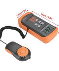 Grab-And-Go Digital Lux Meter With LCD Display, 0-200,000 Lux Range, Auto Range, Data Hold And Peak Hold, Low Power, Quick Response Illuminometer For Light Testing In Workshops, Labs, And On The Go, with probe and 16cm body
