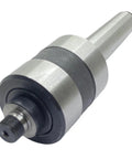 Beefy Tailstock Chuck System With 70mm Four Jaw Lathe Chuck M14 X 1 threaded live center, designed for precision in metalworking, woodturning.