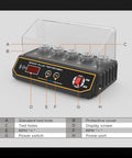 Five Hole Spark Plug Tester With Adjustable RPM 200 To 9999 And Variable Hole Height For 12V Cars And Motorcycles Pro Grade Protective Cover Digital Display Status Indicators Engine Ignition Coil Tester For Quick Spark Plug Comparison, five-hole tester with cover