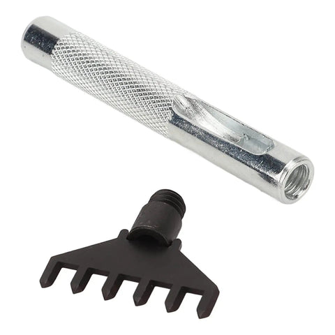 Go-To Prong Chisel Kit With Replaceable Leather Stitching Punch Tools And 10 Attachments For DIY Leather Craft, Carbon Steel Blades