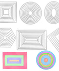 Six Piece Cutting Dies Set For Card Making And Scrapbooking Includes Rectangle Circle Triangle Square Oval And Hexagon Dies For DIY