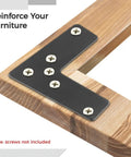 Heavy Duty L Shaped Corner Braces Four Inch 10 Pack Right Angle Brackets For Wood Frames Beds Tables Cabinets And Chairs