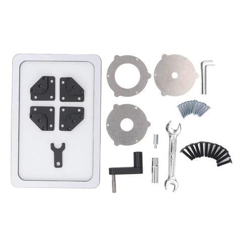 Heavy Duty Aluminum Router Lift With Easy Height Adjustment Table Insert and Template Cover Plate For Woodworking Projects, tool components and accessories.