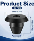 30 Pack Bottle Jack Rubber Plugs For 5 16 Inch Hole Flat Head Hydraulic Oil Filler Bung shown with measurements