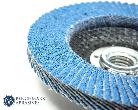 Pro Grade Jumbo Zirconia Type 27 Flap Discs For Four Point Five Inch Angle Grinder 40 Grit Ten Pack High Density Finishing And Grinding Wheels For Rust Removal Deburring Beveling