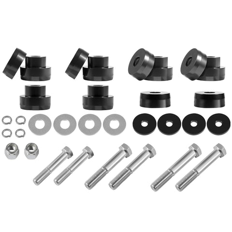 CNC Billet Aluminum Body Mount Bushings Kit For Camaro Nova Chevy II 1967-1981 No More Rattle No More Slop Tighten Up Chassis Flex