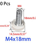 M4x18mm Knurled Thumb Screws Set Of 20, white round head, threaded knob grip, easy tightening, solid metal and plastic construction