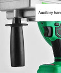 XIVUIFOI Automatic Electric Wire Threader Machine With 550Nm Torque showing auxiliary handle for better grip and control.