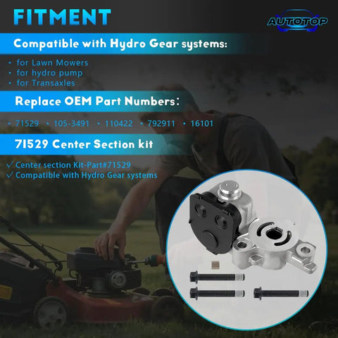 Center Section Kit With Filter For Hydro Gear Drive Systems Direct Replacement That Rebuilds Your Hydraulics And Keeps The Rig Running