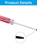 T20 Security Torx Screwdriver With Strong Magnetic Tip 7 Inch Chrome Vanadium Build Red Grip shown with detailed tip view.