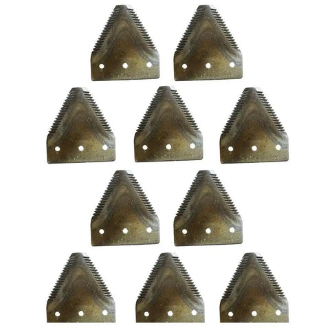 Replacement Sickle Section Teeth For 10 Grain Head Fits Case IH 1010 1020 1100 1200 1300 Pro Grade displayed in a grid formation