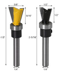Top Tier Four Piece Dovetail Router Bit Set Featuring Precision Bearing Guides For Cabinetry And Fine Woodworking, two bits displayed.