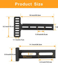 Universal Headboard Brackets For Adjustable Beds And Metal Frames With Heavy Duty Wall Mounting Kit diagram displaying product sizes and measurements.