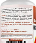 Back of Straight Up Fast Acting Lactase Enzyme Tablets bottle with usage instructions and supplement details.