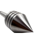 Heavy Duty Live Tailstock Center For Wood Lathe MT1 With 60 Degree Point, ball bearing precision, close-up on metal structure