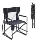 Black Folding Rocking Chair For Adults With Breathable Mesh Back Detachable Waterproof Armrests And Cup Holder Portable Outdoor Camping And Lawn Seat Comfy Rocker