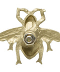 Front view of a Set Of 6 Vintage Gold Zinc Bee Shape Cabinet Knobs For Doors Drawers And Dressers With Decorative Metal Hardware Pulls