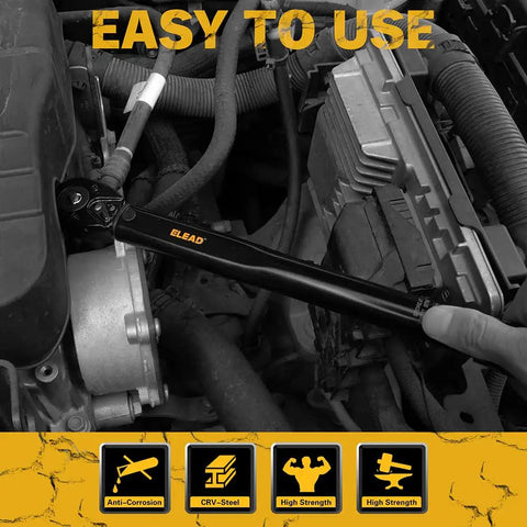 3/8 Inch Drive Click Torque Wrench With Dual Range Scale being used in automotive maintenance