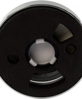 Rock Solid Bathtub Overflow Drain Cover With Deep Soak Round Profile Two Hole Universal Fit Satin Nickel No Sweat Swap Bathroom Glow Up Smooth Soak Routine Daily 50 Pack top view, 2.70 inch round design with black interior.