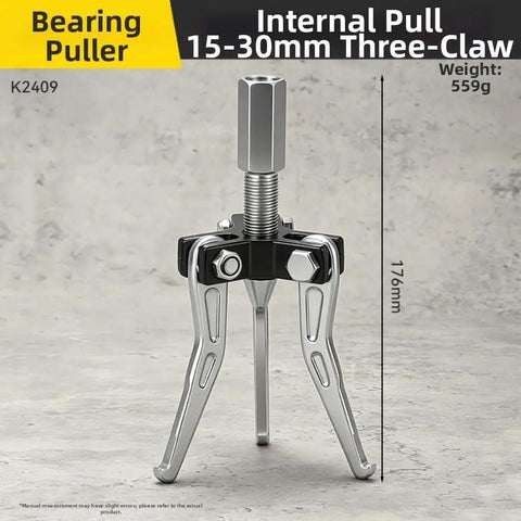 Pro 3 Jaw Bearing Puller Kit With T Handle For Workshop Built From Solid Carbon Steel Designed For Mechanics Fixing Cars Trucks Hard Core To Extract Stuck Shafts Or Housings Without Causing Damage Today Order Now For Quick Delivery And Sick Deals, internal puller 15-30mm three-claw, 176mm