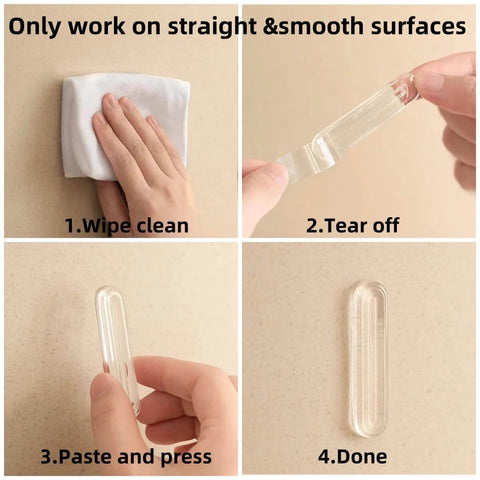 Step-by-step installation of Clear Wall Protectors 6 Pack For Furniture Fridge Door Stopper With Strong Adhesive Backing Bumper Guards.