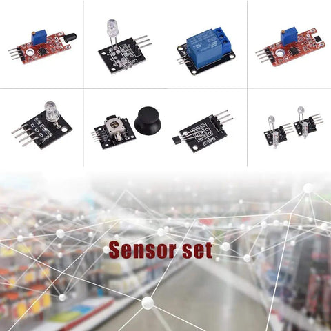 37 In 1 Sensor Module Starter Kit For Arduino And Microcontrollers Including Infrared Temperature Obstacle Avoidance Buzzer And More Sensors
