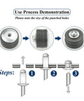 30 Pcs Large Flange Blind Rivets Aluminum Pop Rivet Kit 5/8 In Diameter 16 Mm 4.8x25mm Length Ideal For Soft Materials And Splicing Durable Corrosion Resistant Rivets. use process diagram