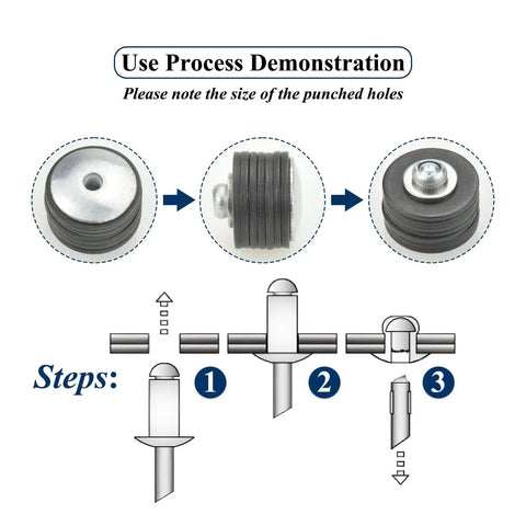 30 Pcs Large Flange Blind Rivets Aluminum Pop Rivet Kit 5/8 In Diameter 16 Mm 4.8x25mm Length Ideal For Soft Materials And Splicing Durable Corrosion Resistant Rivets. use process diagram