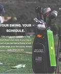 Golf Swing Path Trainer With Instant Feedback Anywhere See Your Swing Path And Strike Quality beside a golf bag on course